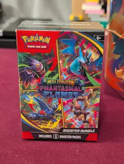Pokemon Mega Charizard Y Ex Tin + Phantasmal Flames Booster Bundle + Mini Folio - Image 2