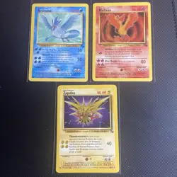 Pokemon Fossil Legendary Birds Set Moltres Zapdos Articuno Non-Holo - Image 1