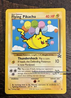 2000 POKEMON TCG WOTC BLACK STAR PROMO 25 FLYING PIKACHU NEAR MINT - Image 1