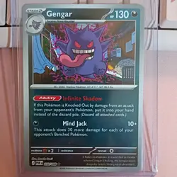Pokemon TCG Gengar SV: Paldean Fates 057/091 Reverse Holo Uncommon 130 HP - Image 1