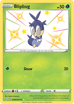 BLIPBUG SV007/SV122 SHINY RARE SHINING FATES SHINY VAULT POKEMON - Image 1