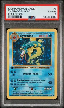 1999 POKEMON GAME 1ST EDITION #6 GYARADOS-HOLO PSA 6 - Image 1