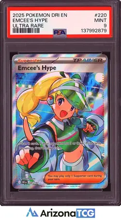 Pokemon 2025 Emcee's Hype 220/182 Full Art Ultra Rare Destined Rivals PSA 9 - Image 1