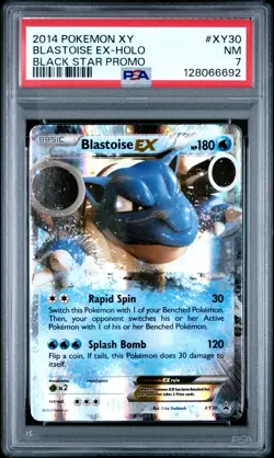 2014 POKEMON XY BLACK STAR PROMO #XY30 BLASTOISE EX PSA 7 - Image 1