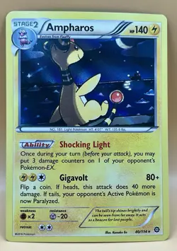 Ampharos 40/114 – XY Steam Siege (Holo Rare) - NM - 2016 Pokemon TCG - Image 1