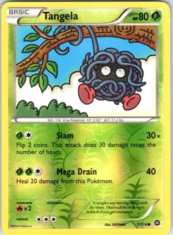 TANGELA 1/114 STEAM SIEGE POKEMON REVERSE HOLO MP - Image 1