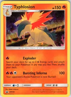TYPHLOSION - SM185 HOLO SUN & MOON CRACKED ICE HOLO PROMO POKEMON DMG - Image 1