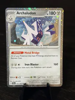 Pokemon TCG Stellar Crown Archaludon 107/142 Cosmos Holo Blister Exclusive NM - Image 1