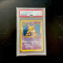 PSA 6 EX-MT Pokemon TCG Alakazam Base Set Shadowless Holo Rare 1/102! 😵‍💫 - Image 1