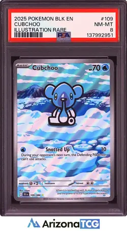 Pokemon 2025 Cubchoo 109/086 Illustration Rare Black Bolt PSA 8 - Image 1