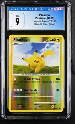 CGC 9 MINT Pikachu 70/100 Pokemon Majestic Dawn Reverse Holo Rare (2008) *P4* - Image 1