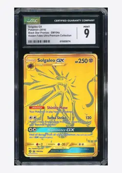Pokemon CGC 9 Solgaleo GX Promo 2019 SM104a Hidden Fates UPC English - Image 1