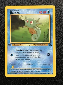 1999 POKEMON FOSSIL 1ST EDITION HORSEA #49/62 - Image 1