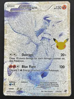 Pokemon Celebrations: Classic Collection TCG Reshiram #113/114 NM Condition - Image 1