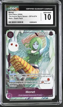 Monet (Dash Pack) OP14-074 R Foil One Piece Azure Sea's Seven CGC GEM MINT 10 - Image 1