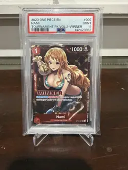 One Piece Card Game- Nami Winner St01-007 PSA9 English Tournament Pack Winner - Image 1