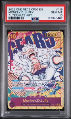 2023 One Piece OP05 EN Monkey D Luffy Alternate Art #119 PSA 10 GEM MINT - Image 1