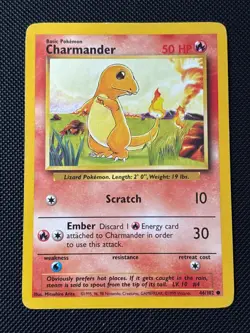 Charmander - Base Set - 46/102 - Common - Vintage Pokemon Card - Image 1