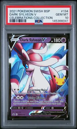 2021 POKEMON SWSH BLACK STAR PROMO CELEBRATIONS COLLECTION DARK SYLVEON V PSA 10 - Image 1