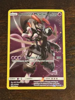 Pokemon Armored Mewtwo SM228 Promo Holo Card 120 HP Psychic TCG MP/LP - Image 1