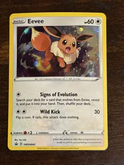 Eevee SWSH042 Holo Promo Sword & Shield Promo Pokemon Holo Near Mint - Image 1