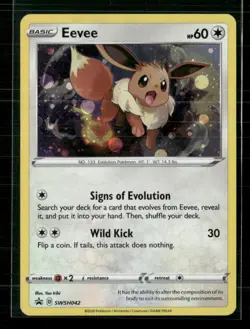 Eevee SWSH042 Holo Promo Sword & Shield Promo Pokemon Holo Near Mint - Image 1