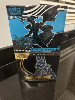 Pokemon TCG ETB Elite Trainer Boxes Mega Evolution Lucario Black Bolt New Sealed - Image 1
