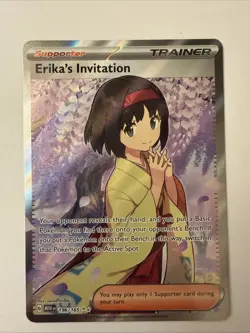 Erika’s Invitation 196/165 Ultra Rare 2023 Pokemon 151 MEW EN Full Art Card NM+ - Image 1