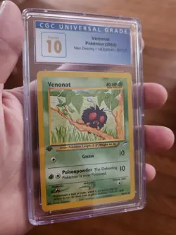 (POP 5) CGC 10 PRISTINE Pokemon Venonat 1st Edition Neo Destiny 90/105 Card - Image 1