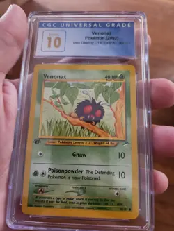 (POP 5) CGC 10 PRISTINE Pokemon Venonat 1st Edition Neo Destiny 90/105 Card - Image 2