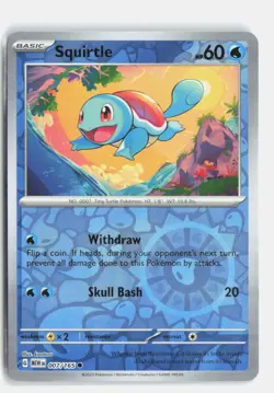Squirtle 007/165 151 Common Pokemon Reverse Holo NM - Image 1