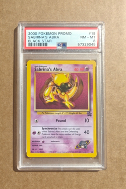 2000 Pokemon Black Star Promo Sabrina's Abra #19 PSA 8 NM - MT - Image 1