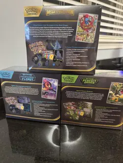 POKEMON TCG PHANTASMAL FLAMES PERFECT ORDER MEGA EVOLUTION LUCARIO ETB LOT X3 - Image 3