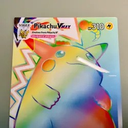 Pokemon Pikachu Vmax Rainbow + Charizard - Custom Jumbo Metallic Cards - Good - Image 3