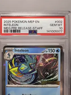 2025 POKEMON MEP EN-ME BLACK STAR PROMO | INTELEON STAFF STAMPED #002 PSA 10 - Image 5