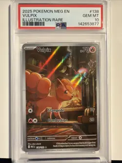 2025 POKEMON MEG EN-MEGA EVOLUTION ILLUSTRATION RARE #138 VULPIX PSA 10 - Image 1