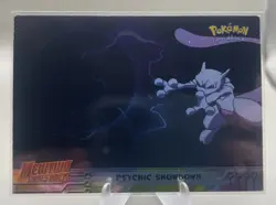 1999 Topps Mewtwo Strikes Back Rainbow Foil Blue Logo #33 Psychic Showdown - Image 1