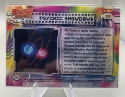 1999 Topps Mewtwo Strikes Back Rainbow Foil Blue Logo #33 Psychic Showdown - Image 2