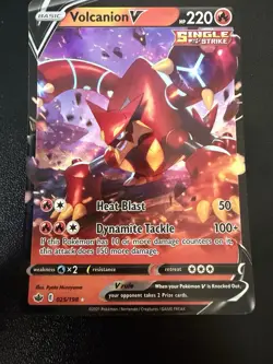 VOLCANION V 025/198 HOLO V RARE CHILLING REIGN POKEMON NM - Image 1