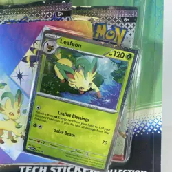 PRISMATIC EVOLUTIONS TECH STICKER COLLECTION LEAFEON POKEMON TCG BLISTER PACK - Image 2