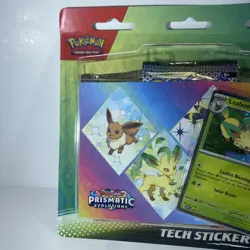 PRISMATIC EVOLUTIONS TECH STICKER COLLECTION LEAFEON POKEMON TCG BLISTER PACK - Image 3
