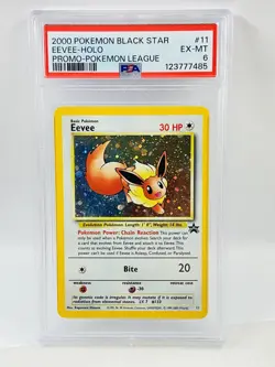 2000 Pokemon Black Star Eevee Holo Promo Pokemon League #11 PSA 6 - Image 1