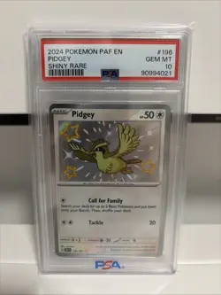 2024 POKEMON PAF EN-PALDEAN FATES SHINY RARE #196 PIDGEY PSA 10 Very Rare - Image 1