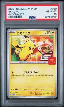 Pikachu #20 - Japanese Pokemon McDonalds Promo - PSA 10 - Image 1