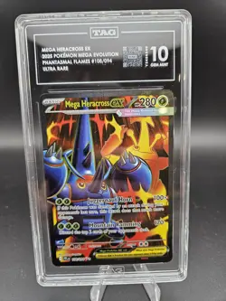 Mega Heracross EX 108/094 Ultra Rare Pfl En-phantasmal Flames Pokemon TAG PSA 10 - Image 1