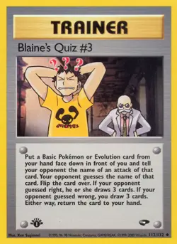 2000 Pokemon TCG: Gym Challenge - Blaine's Quiz #3 - 1st Edition - Near Mint - Image 1