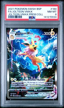 2021 POKEMON SWSH BLACK STAR PROMO #184 FULL ART/JOLTEON VMAX PSA 8 - Image 1