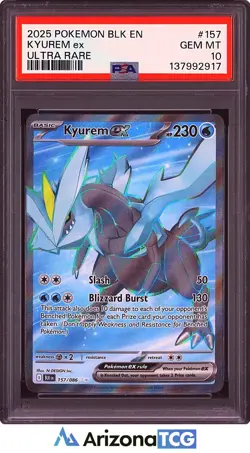 Pokemon 2025 Kyurem ex 157/086 Ultra Rare Black Bolt GEM MINT PSA 10 - Image 1