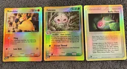 Pokemon EX Era - Reverse Holo - 3 Cards – Makuhita Cascoon Buffer Piece - NM/LP - Image 1