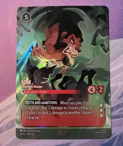 Disney Lorcana Scar Heartless Hunter #14/P2 Store Championship Promo Enchanted - Image 1